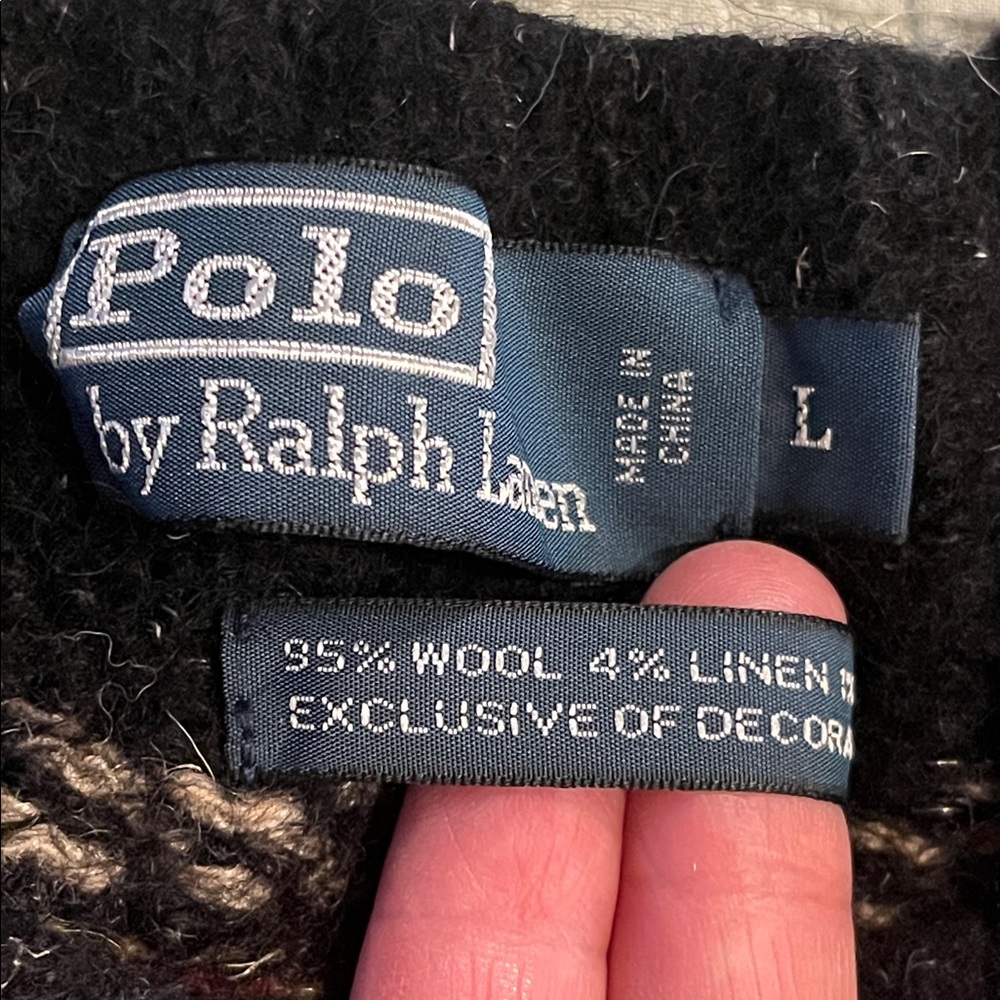 Ralph Lauren Black and Red Wool Sweater - Picture 5 of 14